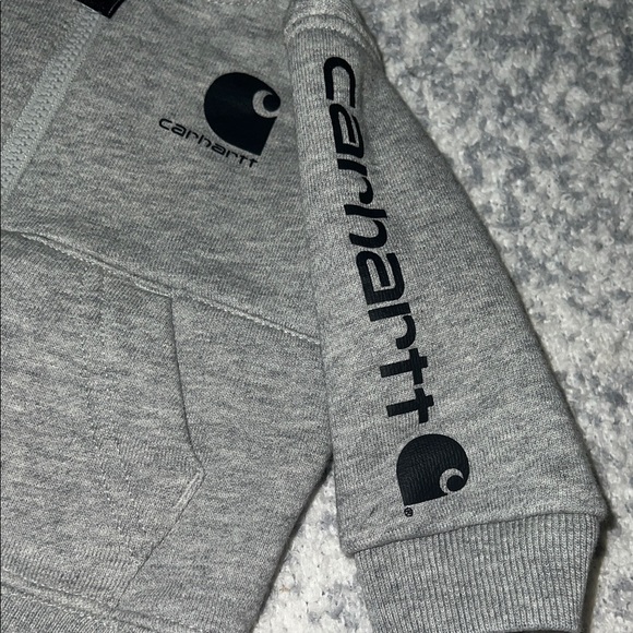 Carhartt Kids Charcoal Gray Hoodie size 3 months and onesie bodysuit 6 months - Picture 4 of 9